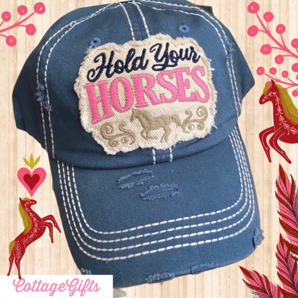 SOLD////KBETHOS Hold Your Horses Distressed Hat - Picture 2 of 10